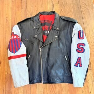 Vintage Michael Hoban Where MI USA flag jacket